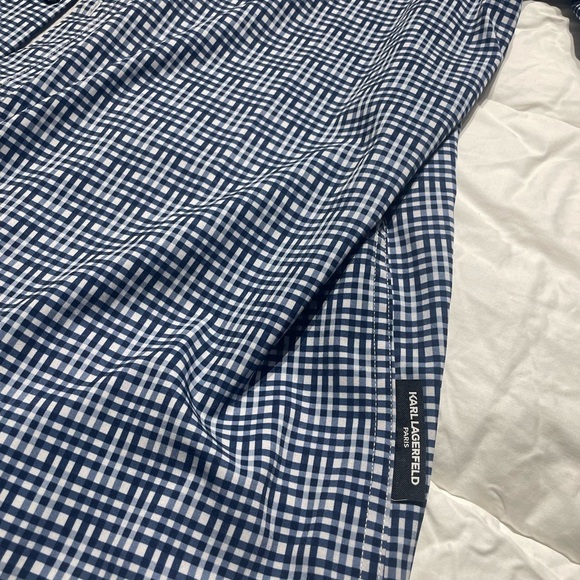 Karl Lagerfeld Navy and White Patterned Shirt Size XXL - Picture 2 of 8